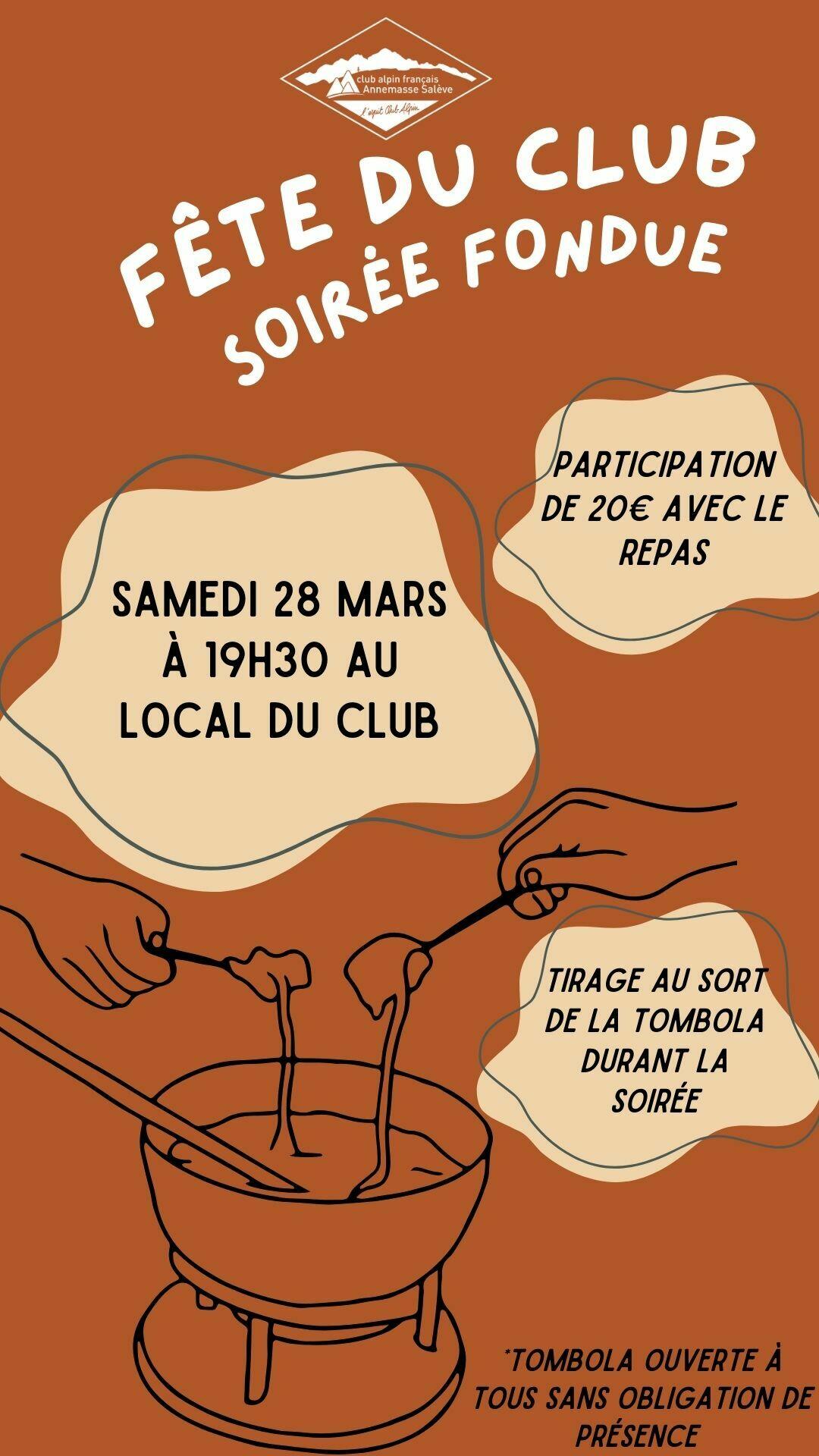 Fête du club : fondue et tirage au sort tombola